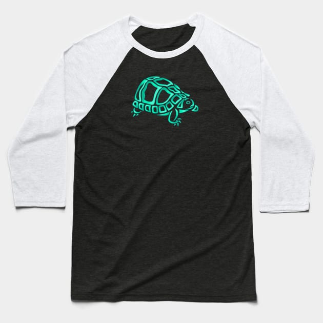 Turtle Tribal Design Baseball T-Shirt by Alaina Williams